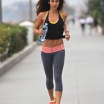 Leilani Dowding going for a morning workout in Marina Del Rey